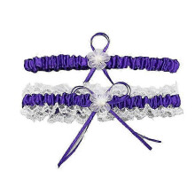 Ensemble de jarretières de mariage bleues et blanches, porte-jarretelles en dentelle orné de strass, compatible avec les robes de mariée