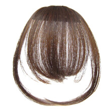 Pruik met pony, hittebestendige vezelhaarverlenging voor dames, zwart, 13 cm