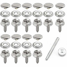 Lot de 50 boutons-pression en laiton et acier inoxydable pour bâches de bateau, bâches de camping