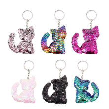 Pailletten-Katzen-Schlüsselanhänger, 12 Stück, Dekoration für Schlüssel, Taschen, Partygeschenke