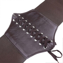 Corset Belt for Women Wide Lace-up Elastic Waist Belt with Velcro Closure