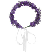 Bandeau avec guirlande de fleurs de lavande, accessoire idéal pour les fêtes de mariage.