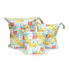 Set van 3 luiertassen, waterdichte TPU-opbergtas met print voor de kinderwagen.