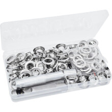 Kit d'outils pour œillets avec 100 œillets, diamètre intérieur de 12 mm, pour la réparation de bâches en toile.