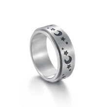 Bague tournante anti-anxiété en acier inoxydable, tailles ajustables 6 à 13