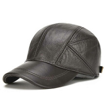Winterwarme Baseballkappe für Herren, verstellbare Ledermütze mit Ohrenklappen, Unisex, Einheitsgröße