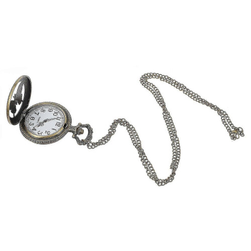 Quartz Pocket Watch with Chain, Lightweight Portable, Hollow Pattern Retro Design 2