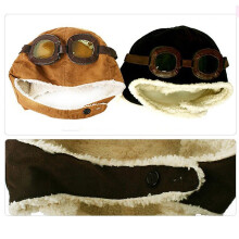 Pilot Fleece Warme Muts met Oorbeschermers voor Kinderen, Winddichte Gebreide Katoenen Wintermuts