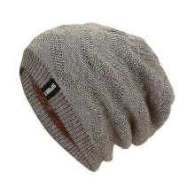 Lässige Herren-Beanie mit Fleecefutter, warmer, dehnbarer Polyesterstrick für den Winter
