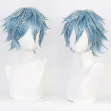 Shigaraki Tomura Cosplay Pruik Grijsblauw Verstelbaar Hittebestendig Synthetisch