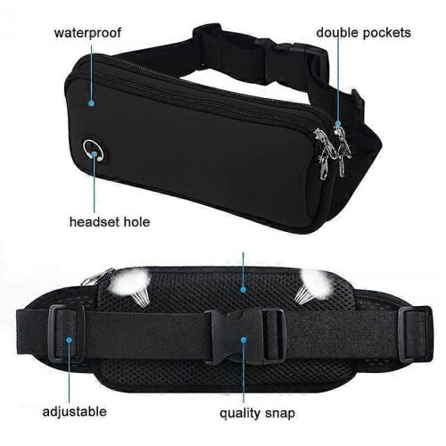Running Waist Bag, 2 Pockets, for