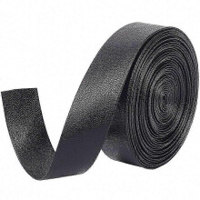 Lanières en cuir noir, 25 mm de large, 5 m de long, 1 mm d'épaisseur, aspect agneau, en similicuir PU, cordon plat pour la couture DIY