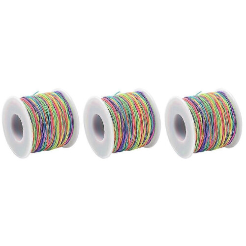Jewelry Making Cord Elastic Bracelet String 3 Rolls Polyester DIY Craft Thread 2