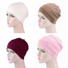 Svetloružový spací turban pre ženy - mäkká pokrývka hlavy a podšívka pod klobúk pre pohodlie pri rakovine