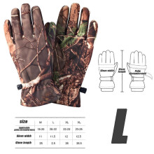 Camouflage jachthandschoenen voor jongeren, waterdicht, winddicht en geïsoleerd, geschikt voor skiën en koud weer.