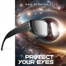 Lunettes d'éclipse solaire lot de 6, certifiées observation directe du soleil, compatible avec lunettes de vue, plastique multicolore
