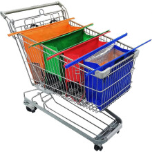 Set di 4 borse riutilizzabili per carrello spesa, con borsa termica, portauova, portabottiglie, 50 libbre di carico, lavabili, ecocompatibili