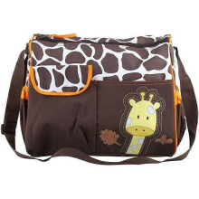 Saco para troca de fraldas, 7 bolsos com armazenamento grande, inclui tapete de troca e bolsa acessória transparente, girafa castanha unissexo