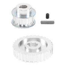 Engrenage synchrone en métal compatible avec le mini-tour CJ0618, diamètre intérieur 8 mm, foret de 10 mm, alliage d'aluminium argenté