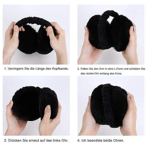 Women's Earmuffs Foldable Adjustable Winter Ear Warmers Plush Soft 2