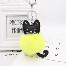 Fake Rabbit Fur Ball Key Chain, Pompom Angel Shape, for Women Bag Jewelry Decoration, 1 Piece