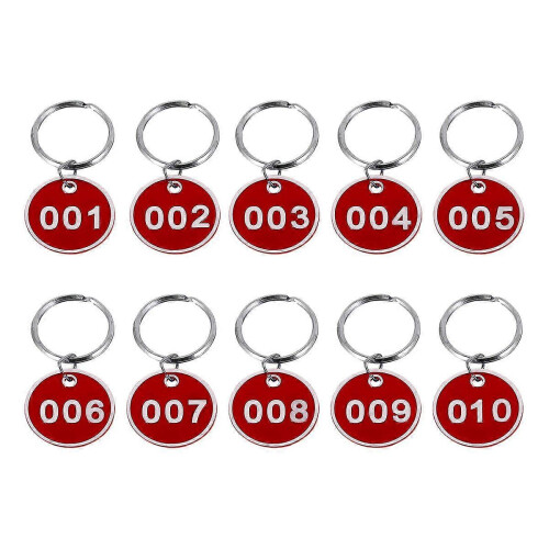 Metal Luggage Tags, 10Pcs Rectangular Key Tags Numbered 1-10, Durable Waterproof Metal Key ID Tags 1