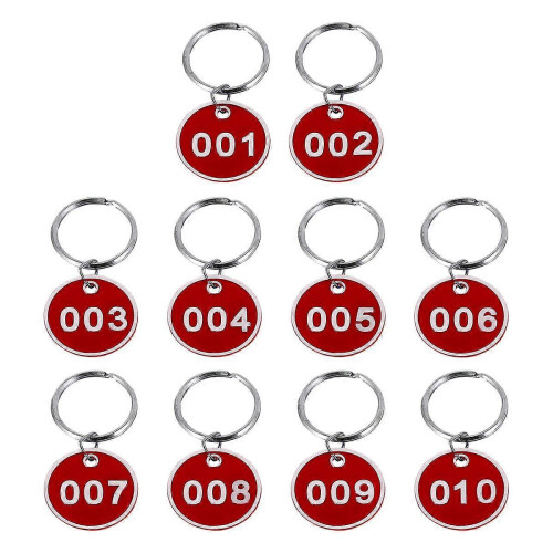 Metal Luggage Tags, 10Pcs Rectangular Key Tags Numbered 1-10, Durable Waterproof Metal Key ID Tags 2