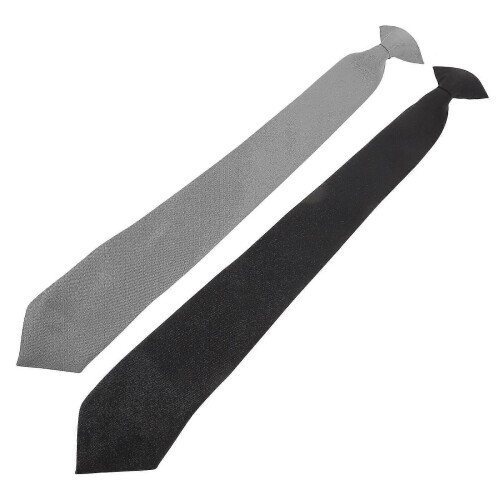Clip-on Tie for Men, Pre-tied, Solid Color, Formal Occasion, 2-Pack 2
