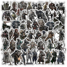 (1 Set- 50pcs) 50pcs Black Myth Wukong Game Stickers, Cool Black Myth Wukong Graffiti Stickers for DIY Phone Laptop Skateboard Water Bottle