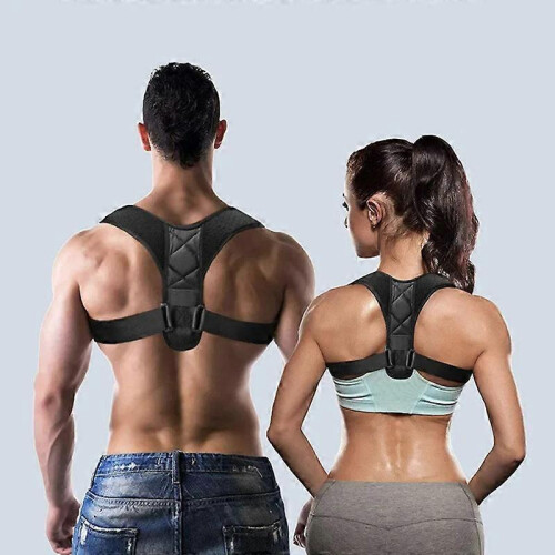 (L) Adjustable Clavicle Posture Corrector - Upper Back Brace for Men and Women, Shoulder Support Belt