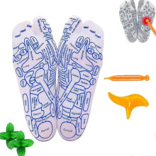 (Small Size For women) Reflexology Socks Set, Reflexology Socks with Massage Tool, Acupoint Socks Set, Acupressure Reflexology Foot Massage Socks
