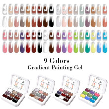 (2) New 2-in-1 Nail Stamping Gel Stamper Transfer Gel Gradient Smudge Painting No Wipe Nail Art Gel 12 Colors Set