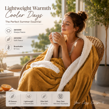 (King (200x240cm), Ochre) Supreme Bedding Reversible Sherpa Fleece Blanket 480GSM Ultra Soft Warm Plush Luxury Throw