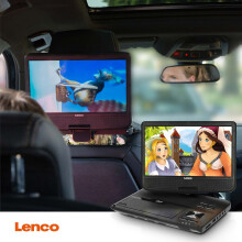 Hordozható 10"-os DVD-lejátszó USB-vel és fejhallgató-tartóval