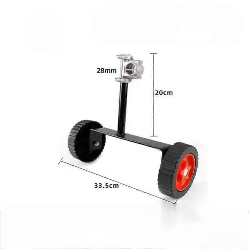 (26cm) Stainless Steel Lawn Mower Wheel - Adjustable Universal Support Frame for Mobile Hand Mower 1