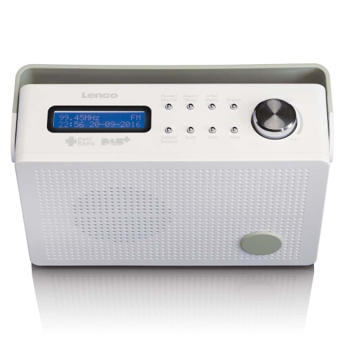 Portable DAB+/FM Radio with Alarm, White, Battery-Powered 2