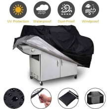 Grillabdeckung wasserdicht 145 x 117 x 61 cm wetterfest schwarz robust und langlebig für den Außeneinsatz