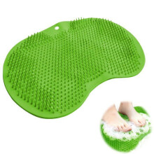 Antislip voetenborstelmat voor onder de douche met zuignappen, exfoliërend badkussen en massagepad, groen, comfortabel en duurzaam