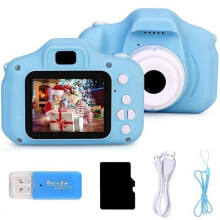 Kids Digital Camera Toy, 8MP, 720P Video, 32GB Card Included, Blue Mini Camera for Children, Portable, Lightweight