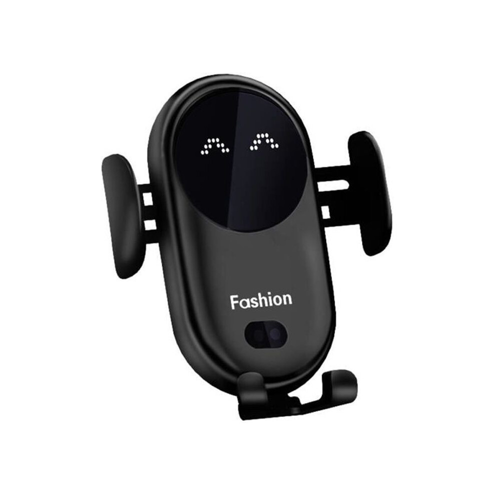 Wireless Car Charger Phone Mount, Intelligent Infrared Fast Charging Auto Clamp, 15W, Compatible With Smartphones Black 6083684419713