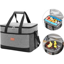 Sac isotherme pliable 32 L en PEVA gris, léger pour pique-nique et voyage, format 42 x 31 x 28 cm, avec doublure thermique durable