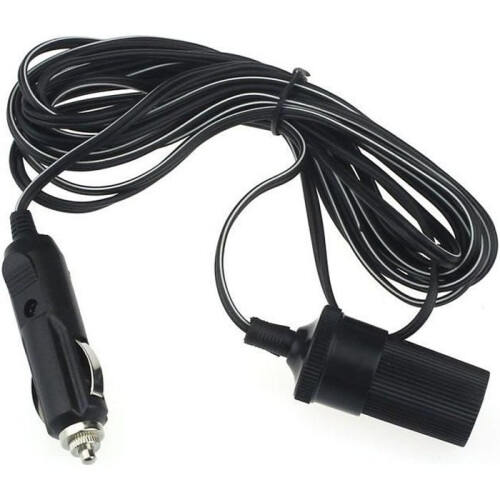 Cavo prolunga per accendisigari auto 12V 10A da 5 m, universale per veicoli, nero, resistente e flessibile