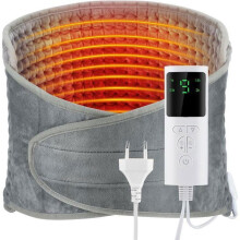 Verwarmingskussen 30 x 126 cm, 9 warmtestanden, oververhittingsbeveiliging, wasbaar, zacht elektrisch verwarmingskussen voor rug en nek