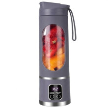 Draagbare blender, draadloos, 450 ml, 12 messen, oplaadbaar, led-display, ijsvermaling, voor smoothies