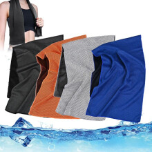 Kühlhandtuch, 4er Set, Mikrofaser, 30 x 100 cm, atmungsaktiv und schnell trocknend für Sport, Fitness, Reisen und Outdoor