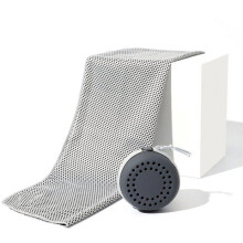 Serviette de sport rafraîchissante pour l’été, séchage rapide, 30 x 80 cm, taille adulte, grise, avec étui de rangement