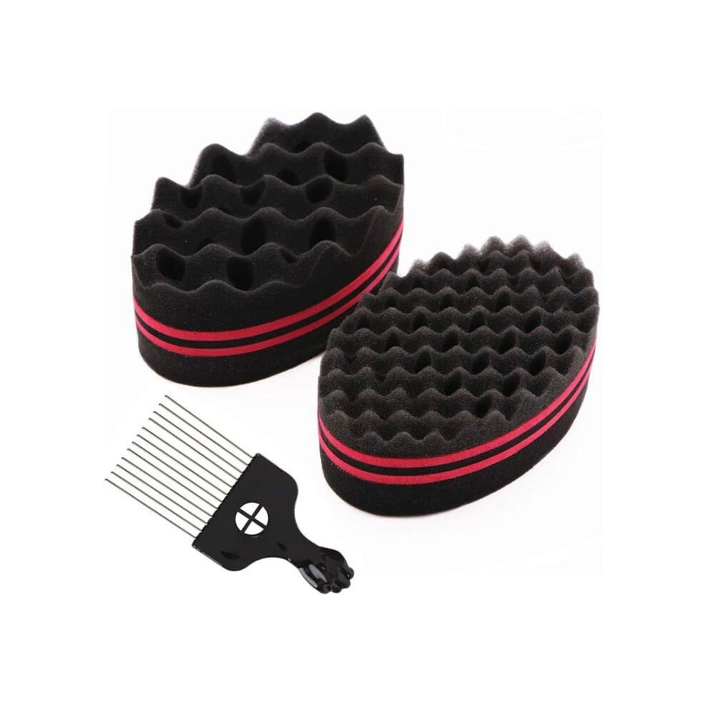 Curl Sponge Hair Brush for Twist and Curls, Anti-Breakage Detangling Styling Tool, Unisex, for Curly Hair, Black and Durable