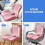 Cuscino 2 in 1 per seduta e supporto lombare in memory foam, ergonomico e ortopedico, per ufficio e auto, rosa 5