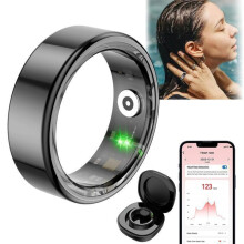 Intelligenter Ring für Damen und Herren, Bluetooth, Schlaf, Herzfrequenz und Blutsauerstoffmessung, wasserdicht, kompatibel mit Android und iOS,