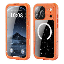 Waterdichte transparante telefoonhoes voor iPhone 17 Pro Max, compatibel met MagSafe, schokbestendig, slank model, krasbestendig, kristalhelder be